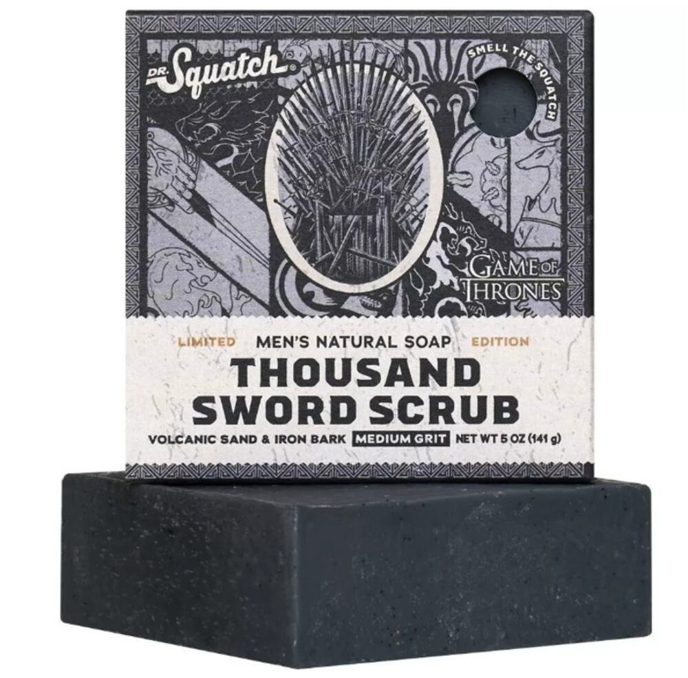 Dr. Squatch Men's All Natural Bar Soap, Thousand Sword Scrub, Game of Thrones